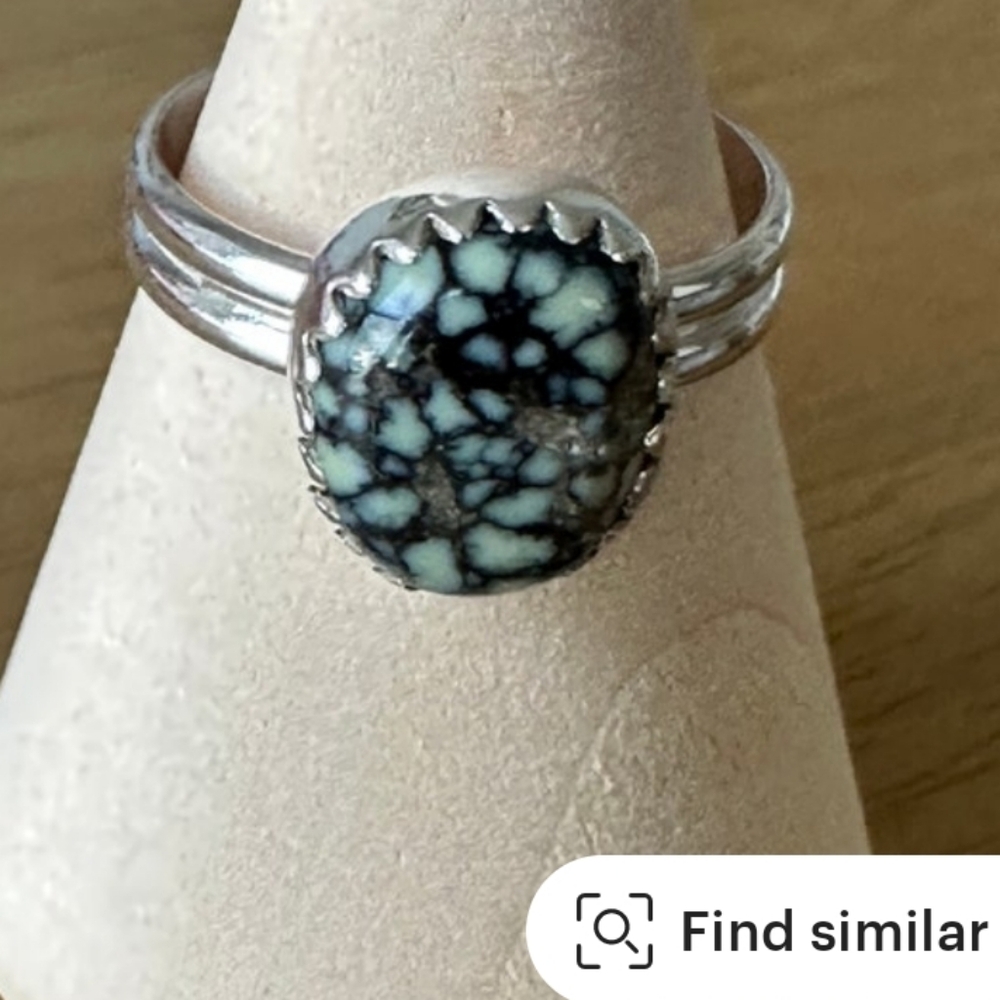Poseidon varisite sterling silver ring - Picture 3 of 6
